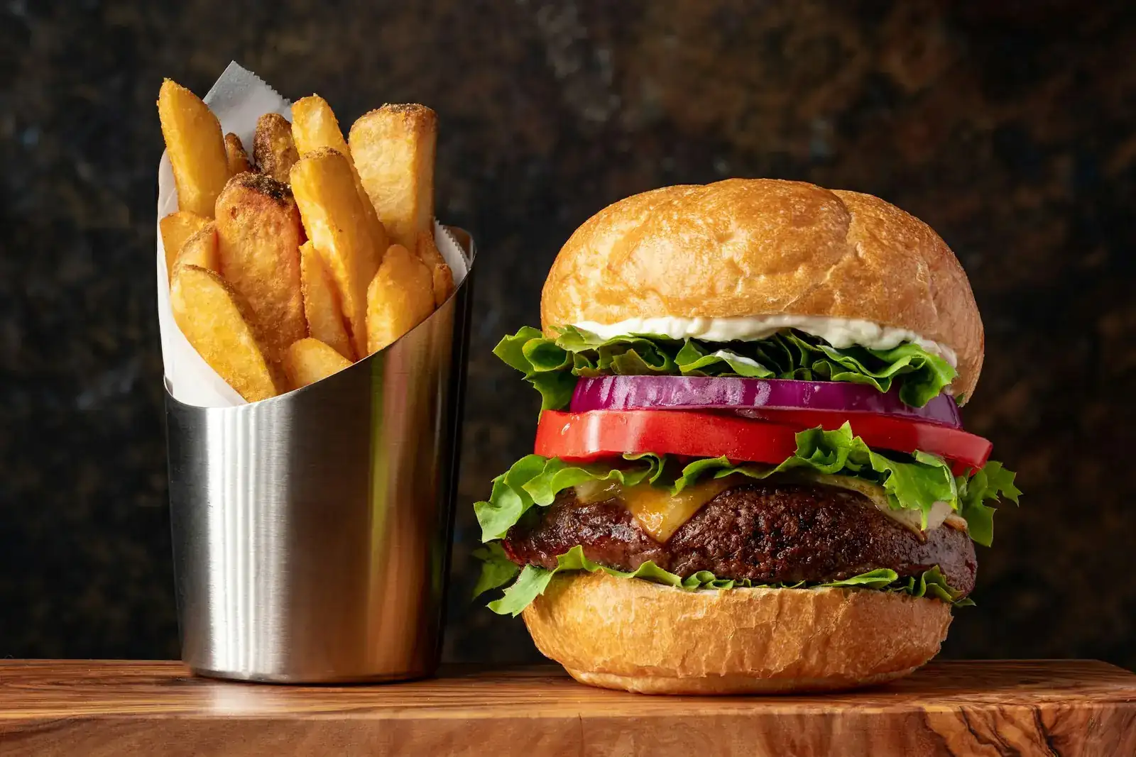 Menu complet burger et frites maison